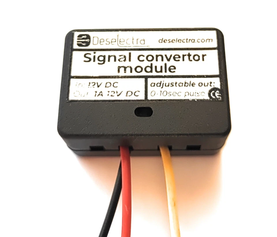 DESELECTRA Convert Constant signal to adjustable 0-10 s single pulse 12V Car Auto with box