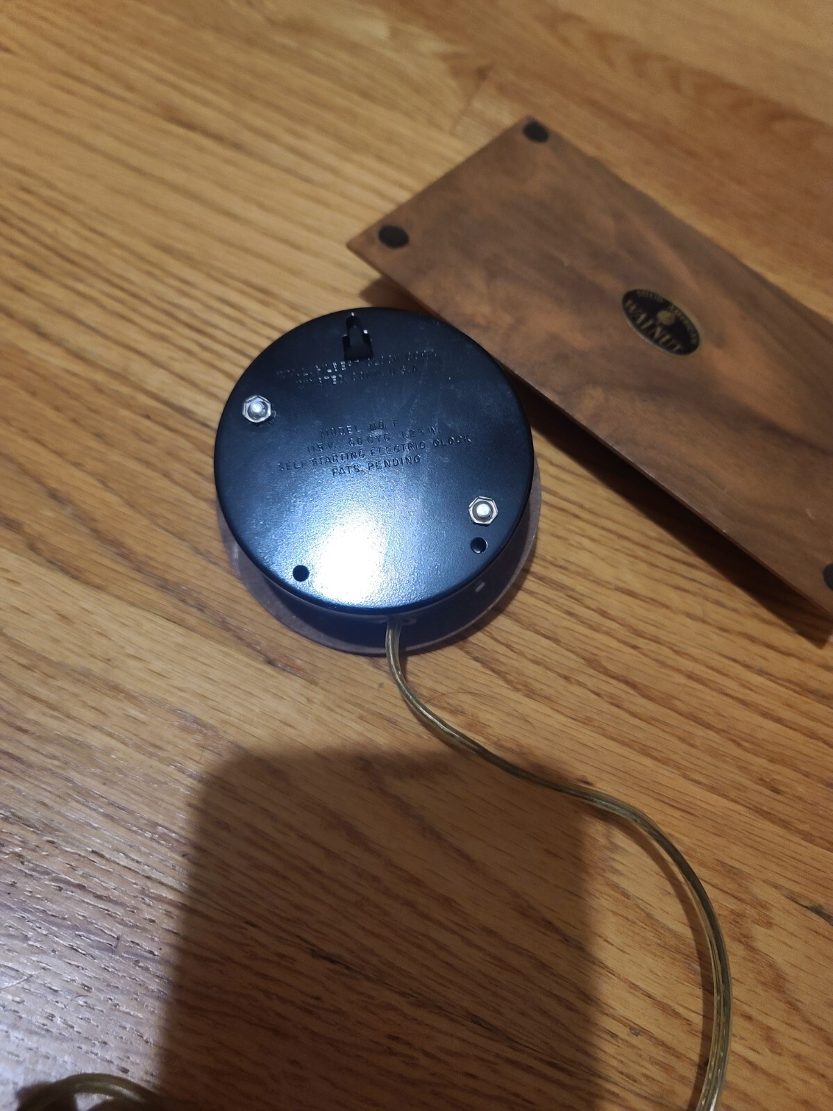 Vintage Gilbert Electric Clock Motor Movement Solid Walnut Parts