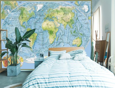 3D Geography Picture 235NA World Map Wall Paper Wall Print Decal Mural Fay