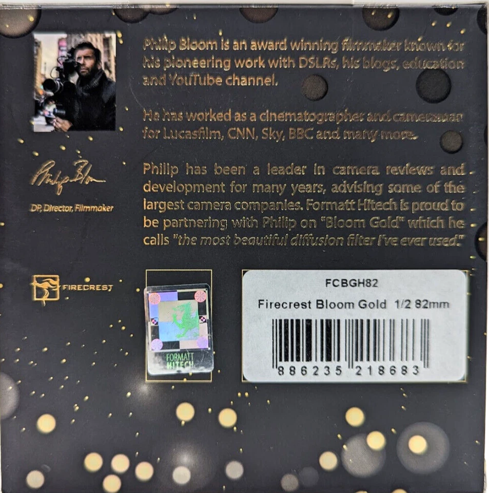 New Formatt Hitech Firecrest Bloom Gold Filter (82mm, 1/2 Density, Gold Frame) - Image 2 of 4