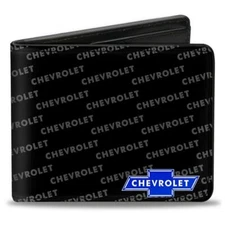 Buckle Down Chevy Bowtie CORNER with Text Leather Wallet