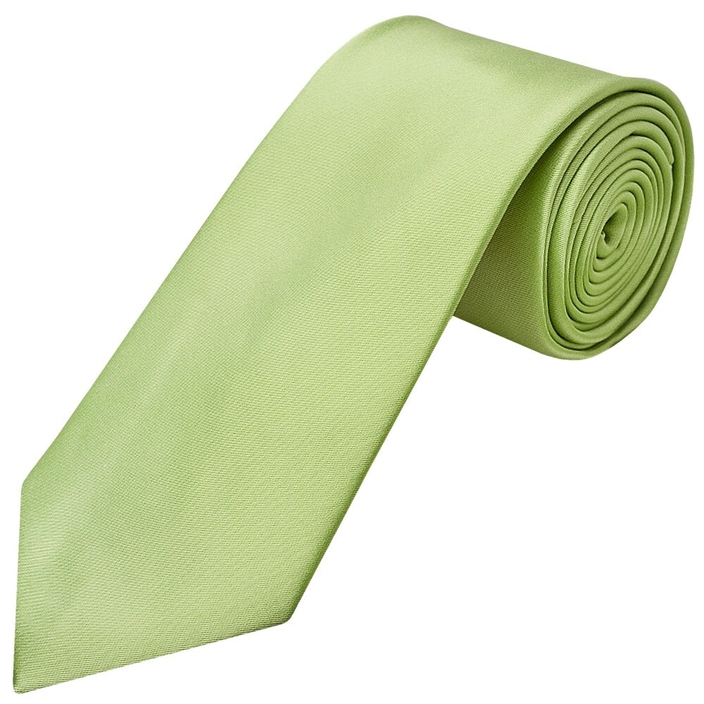 Plain Light Sage Satin Classic Men's Tie Wedding Christening Formal Regular Tie