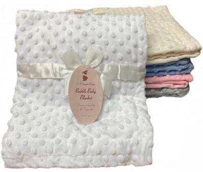 E&A Babydecken Softfleece Bubble Design Babytragetuch 75x95cm warm Kuscheldecke