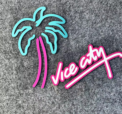 Grand Theft Auto Vice City Decals Retro Decorative Sticker Waterproof Sunset Neo