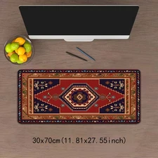 15.7x35.4 inch Large Persian -Design Desk Mat & Mouse Pad-Non-Slip Thick Cushion