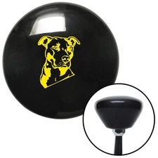 Yellow Pitbull Black Retro Shift Knob w/ M16x1.5 Insert Shifter Auto Manual