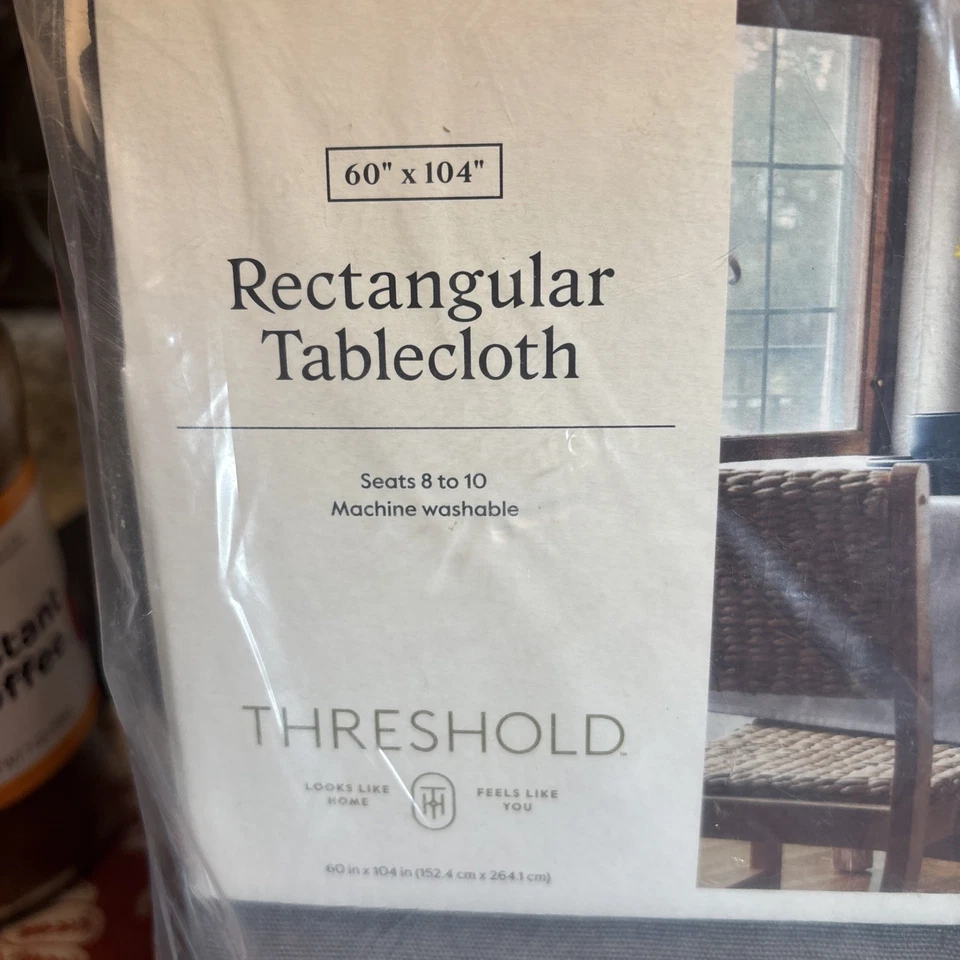 Threshold Gray  Tablecloth Rectangle 60"x104" Seats 8-10, Long Dining - Image 2 of 3