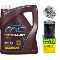 MotoröL Filter Set Mannol 5W-30 5 Liter + Schraube FüR Mitsubishi ASX Peugeot