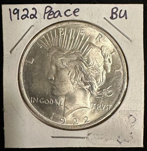 1922 P U.S. 90% Silver Peace Dollar  BU