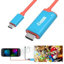 Switch2 Portable Dock  USB-C to HDMI TV Adapter for Switch2/Switch OLED RED 