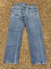 Vintage 1989 LEE Riders Jeans Acid Wash USA Made Union Made Distressed 34x30