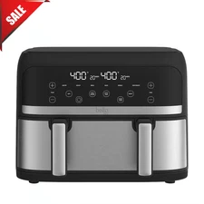 bella PRO - 4-qt. TriZone Touchscreen Air Fryer with Dual Flex Basket, Stainless