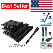 Low Odor Black Dry Erase Markers - 36 Count Fine Tips for Classrooms  Offices
