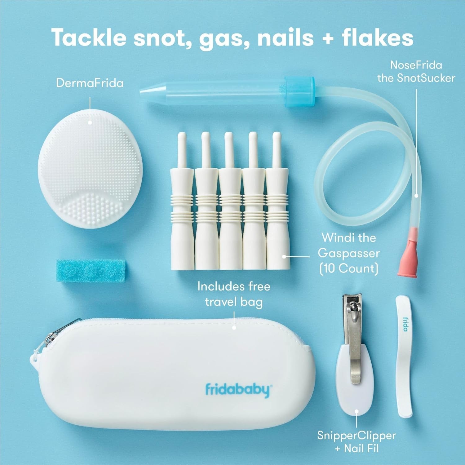 Basics Kit, 6pc Baby Essentials Kit Includes Nasal Aspirator Snotsucker, NailFri