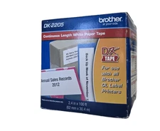 Brother DK2205 Continuous Length White Film Paper Tape - 2.44"x100 ft OpenBox