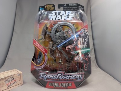 Brand New Star Wars Transformers Crossover General Grievous Wheel Bike Figure