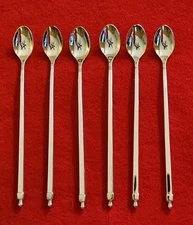 Set of 6 Long‑Handle Bar & Iced Tea Spoon Cocktail Mixer Coffee