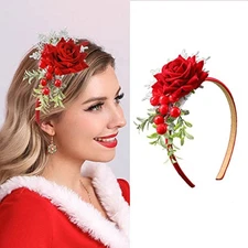  Christmas Headbands Reindeer Antler Xmas Hair Hoop Headpiece Berry Berry 4