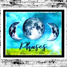 Art Print Moon Landscape "Phases" Nature Wall Decor