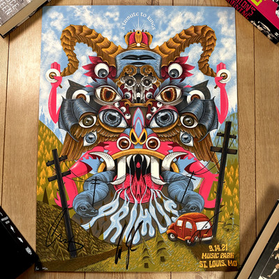 Primus SIGNED BY BAND 2021 St Louis Missouri USA Original Concert Poster