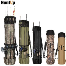 HuntVp Fishing Rod Bag Pole Holder Portable Fishing Rod Case Carrier Storage Bag