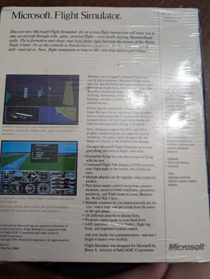 1988 Microsoft flight simulator Ver. 3.00 New Version! - Image 2 of 4