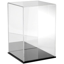 Plymor Clear Acrylic Case w/ Black Base Mirror Back , 10" W x 10" D x 15" H