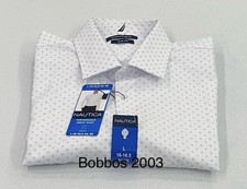Nautica Men's Performance Slim Fit Dress Shirt, White, L 16-16.5, 34/35 