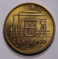 1954 Saar / Saarland -Germany 50 Franken KM# 3  Choice aUnc