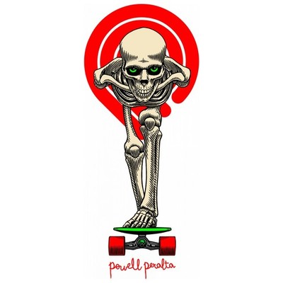 Powell Peralta Skateboard Sticker Tucking Skeleton 3.65'' x 1.6''