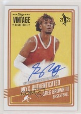 2021-22 Onyx Vintage Auto Greg Brown III #VAGB Auto 4z8