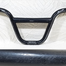 BMX HANDLEBARS SLIM SHORT HARO FREESTYLE STAMPED BARS BLACK MID SCHOOL 18.75"