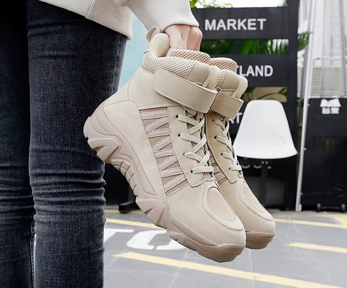 Zapatos Para Senderismo Invierno de Mujer Militares Calzado Antideslizantes Piel