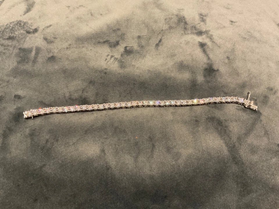 17.65 Carat Lab Created Diamond Tennis Bracelet Platinum Plated 925 6.5” Inch - Image 4 of 4