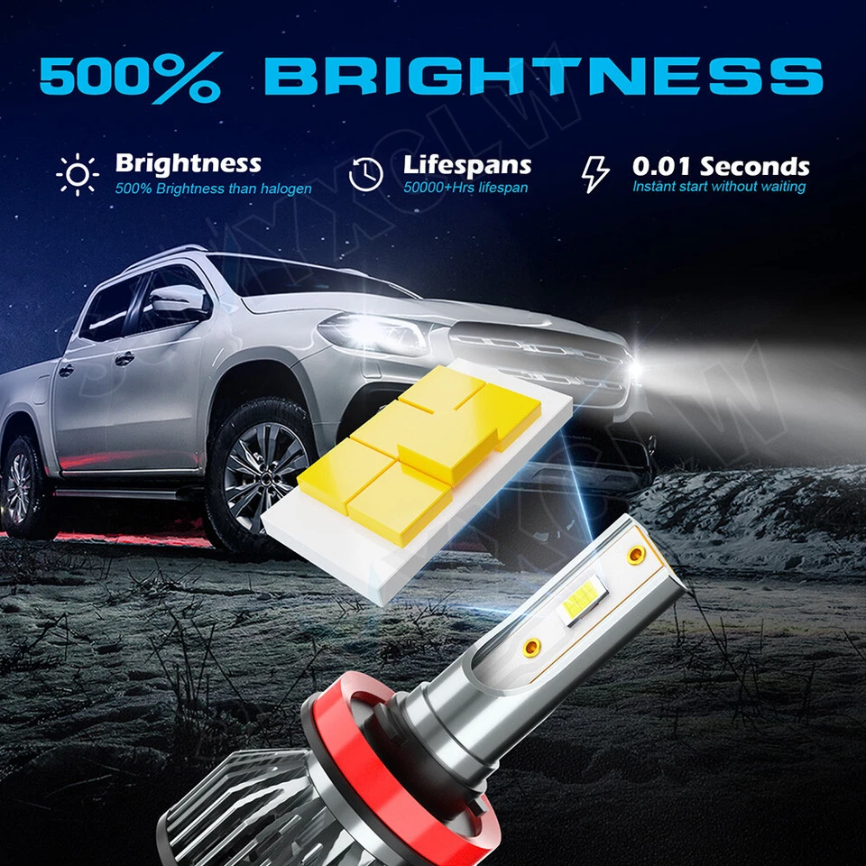 Faro LED bombillas altas-bajas para Nissan Rogue SL SV deportivo utilitario 4 puertas 2014-2022 Foto 3 de 4