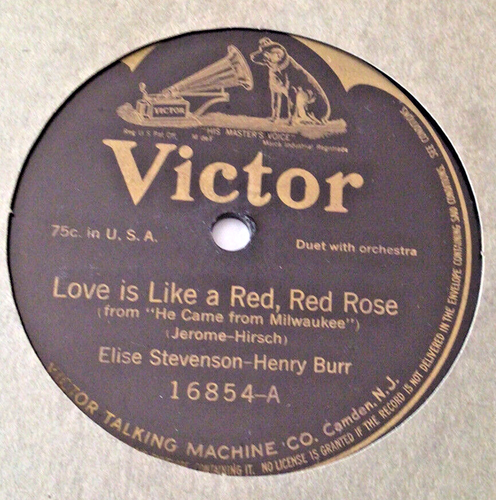 78 RPM "LOVE IS LIKE A RED RED ROSE/MY HERO WALTZ" ELISE STEVENSON/HENRY BURR - Picture 2 of 4