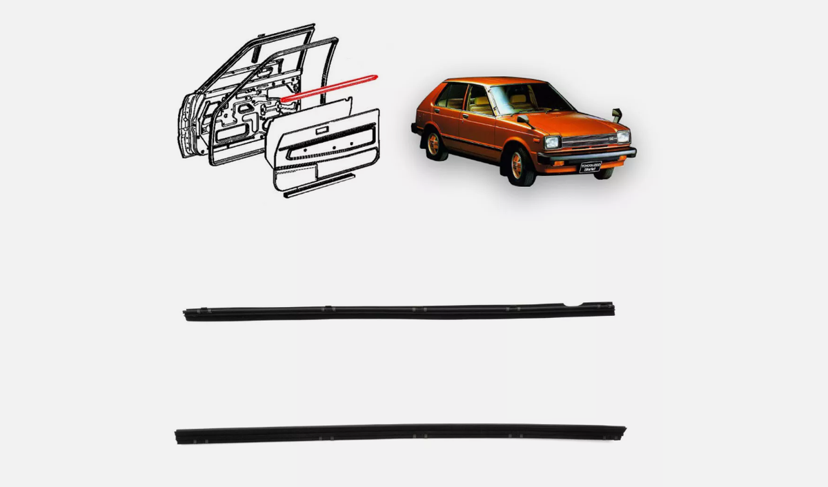 78-84 for Toyota Starlet KP60 KP61 3D glass run channel weatherstrip rubber seal