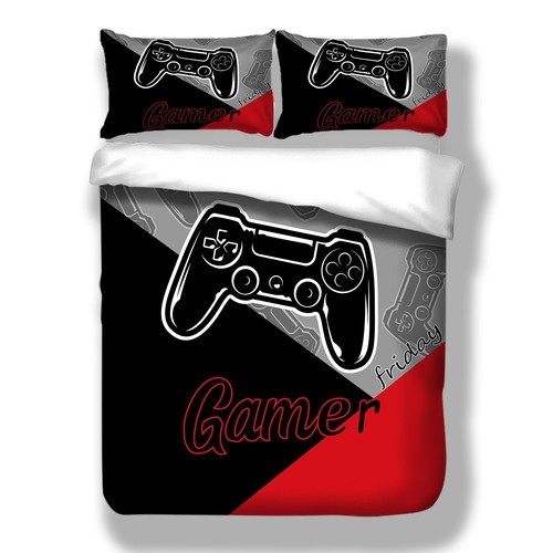 Gamer Game Playstation Duvet Cover Bedding Set Single Double King Pillow Cases - Picture 100 of 170