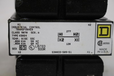 Transformateur De Contrôle Industriel Square D 9070EO-1 – Neuf Sous Emballage D'origine – Option Livraison Rapide