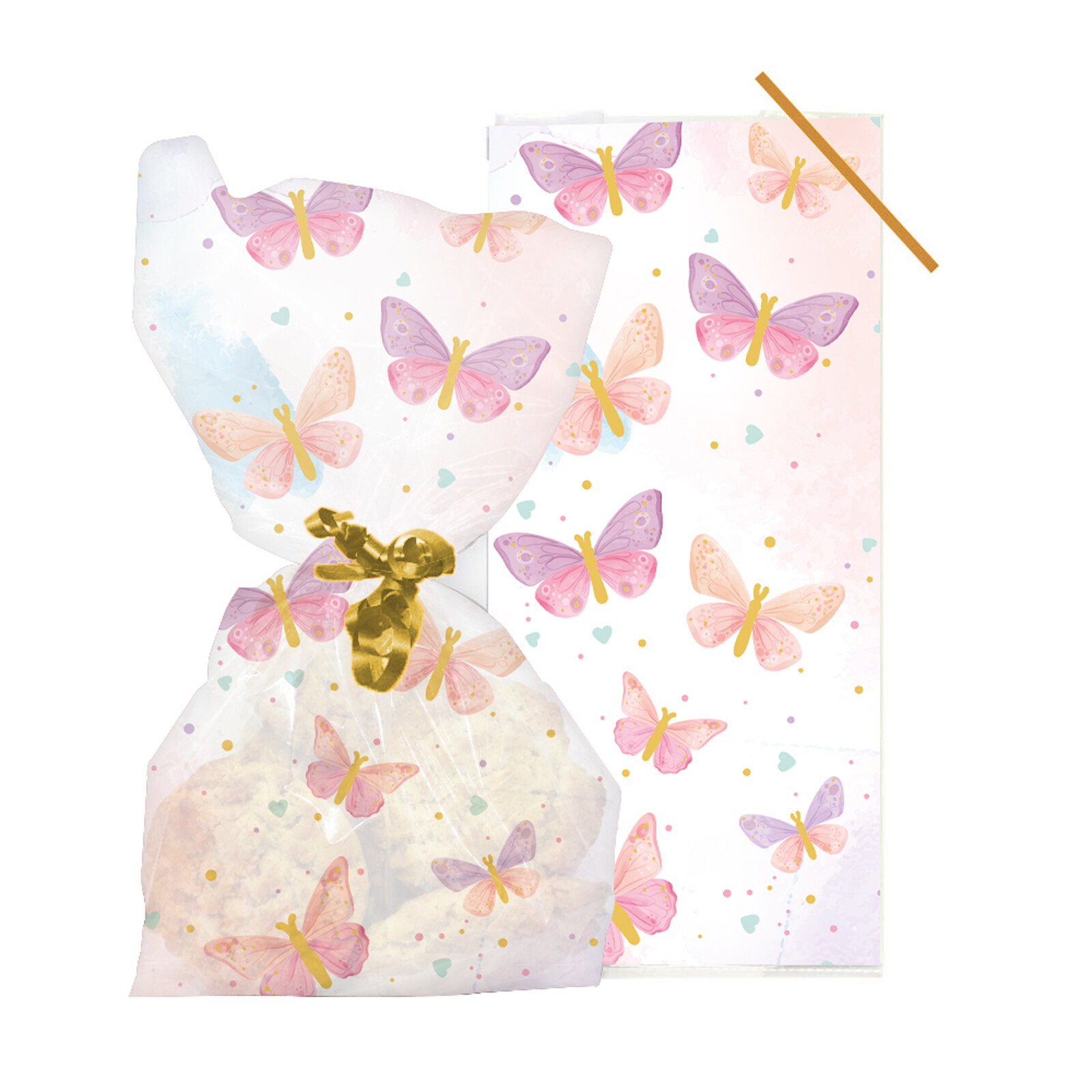 Butterfly Treat Bags Cellophane Sweet Party Favour Bags Wedding Birthday Pretty