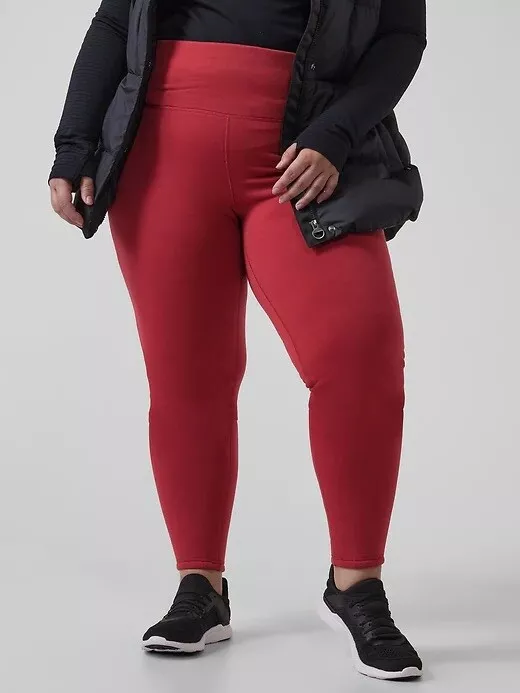 ATHLETA Altitude Tight Polartec Power Stretch Leggings 3X Plus Red Lined  486200