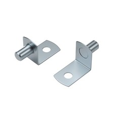 Metal L-Shaped Shelf Pegs, 6mm Shelf Pin with Zinc Finishing, Pack of 40