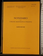 NOTIZIARIO DELLA UNIONE MATEMATICA ITALIANA. ELENCO SOCI. AA.VV. UMI.