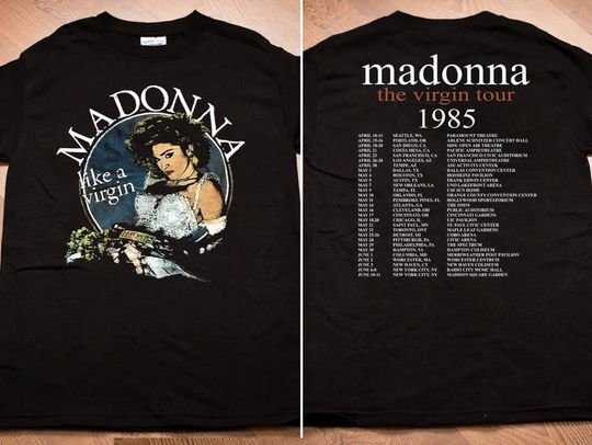 1985 Madonna Like A Virgin US Tour T-Shirt, Madonna The Virgin Tour 1985 T-Shirt