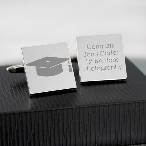 Personalised Cufflinks Graduation New Job Gift Box For Him - Picture 5 of 5