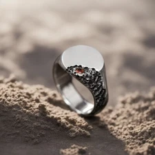 Beautiful Red Garnet Designer Ring 925 Sterling Silver Handmade Gemstone Jewelry