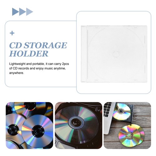 2 Pcs Aufbewahrungsbox Aus Acryl Reisen Leere CD-Hüllen DVD-Aufbewahrungsboxen - Bild 3 von 12