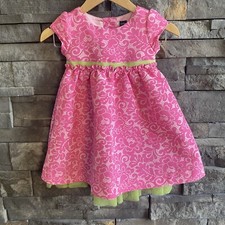 Baby Gap Pink Floral Dress Green Tulle Underlay Size 18-24 Months Adorable
