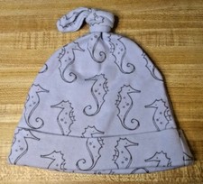 Unbranded Baby Unisex 100 Cotton Blue Seahorses Beanie Cap