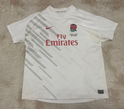 England Se7ens Fly Emirates Home Rugby Union Shirt Nike Größe L